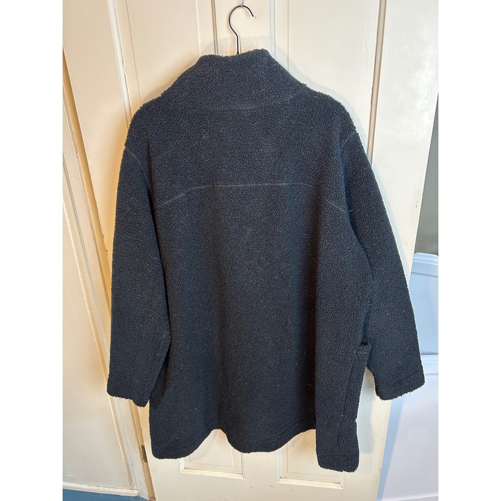 Columbia Panorama Long Jacket Black Sherpa Fleece Funnel Neck Coat AW1333 3X - Picture 3 of 5